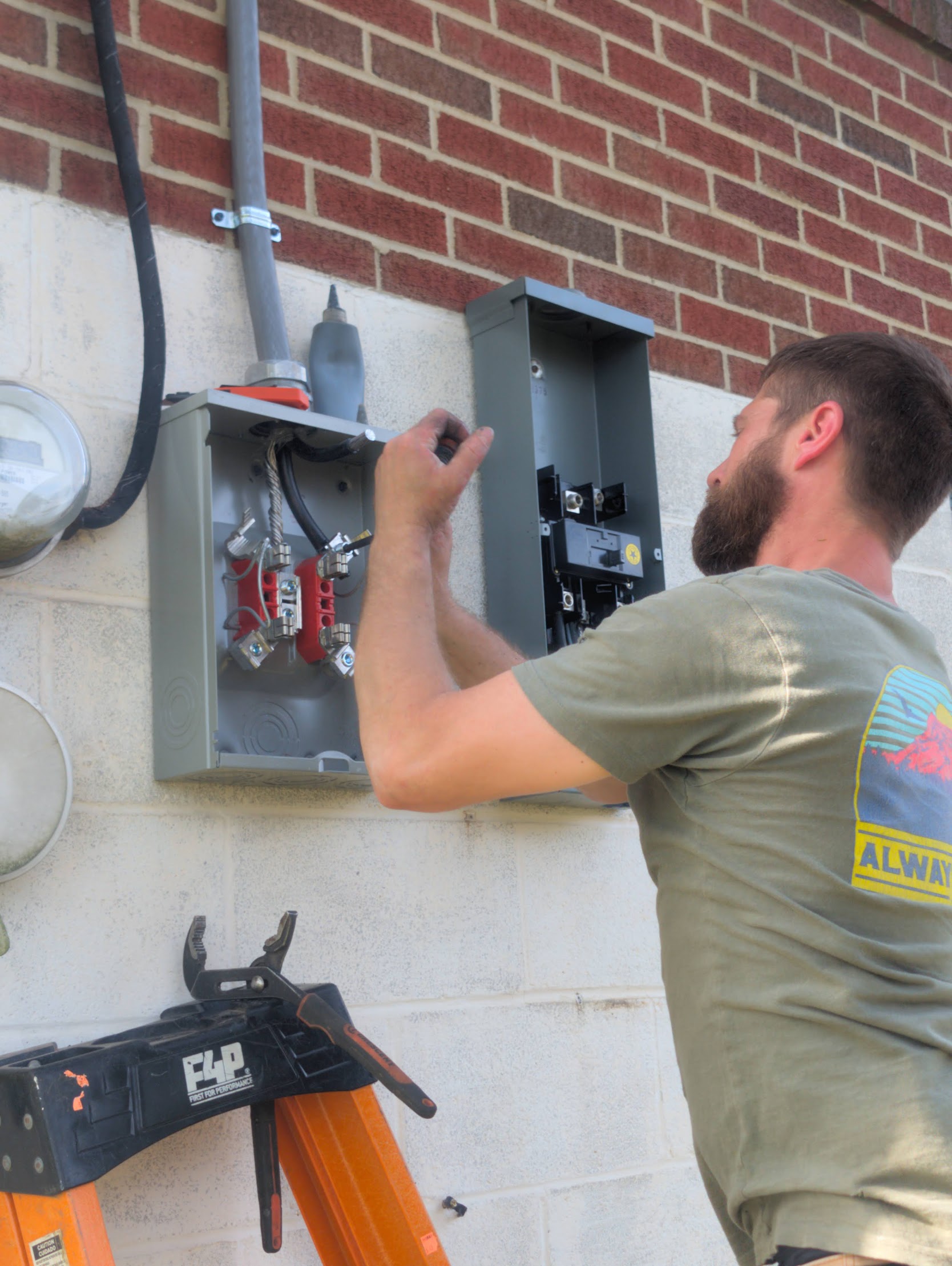 Upgrading an outdoor meter base and service entrance