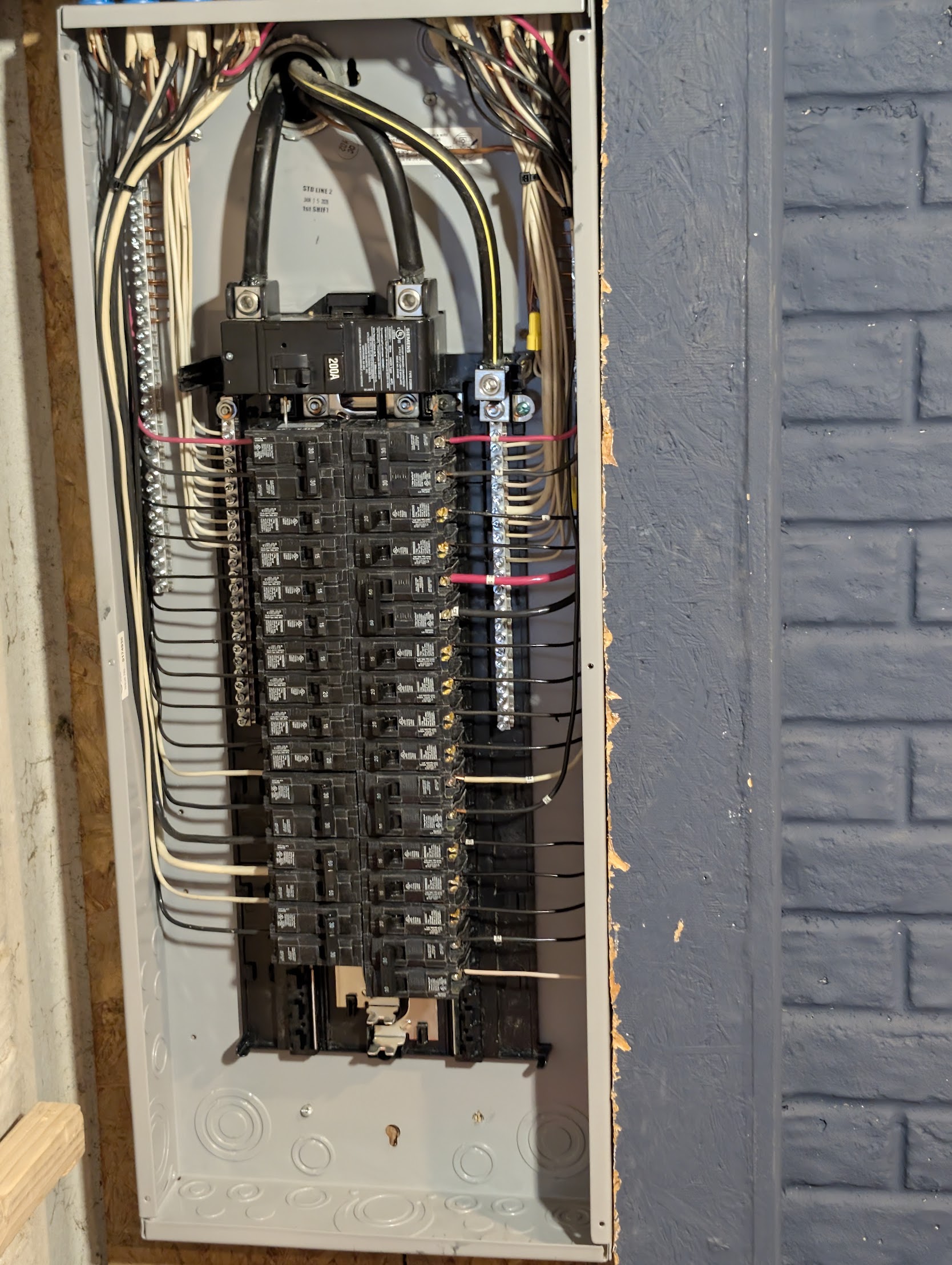 Newly installed electrical panel
