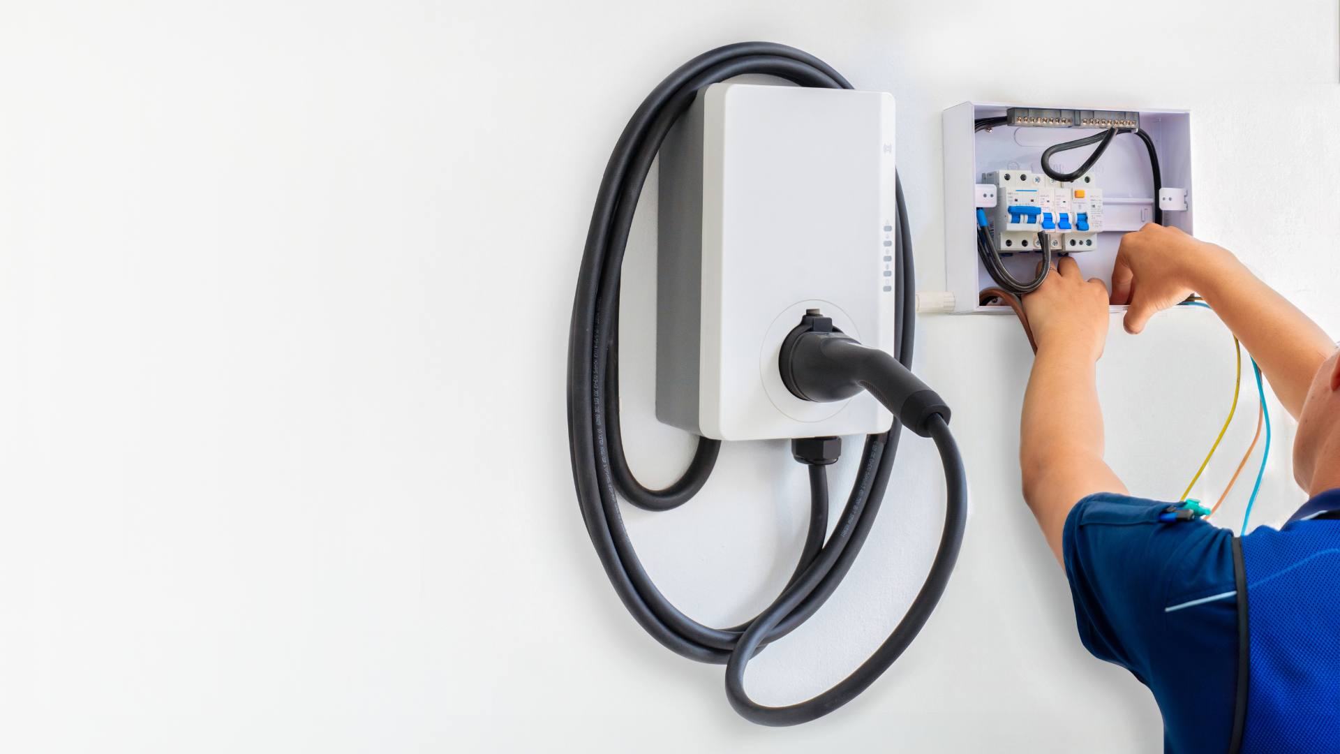 Level 2 EV wall charger installed at home