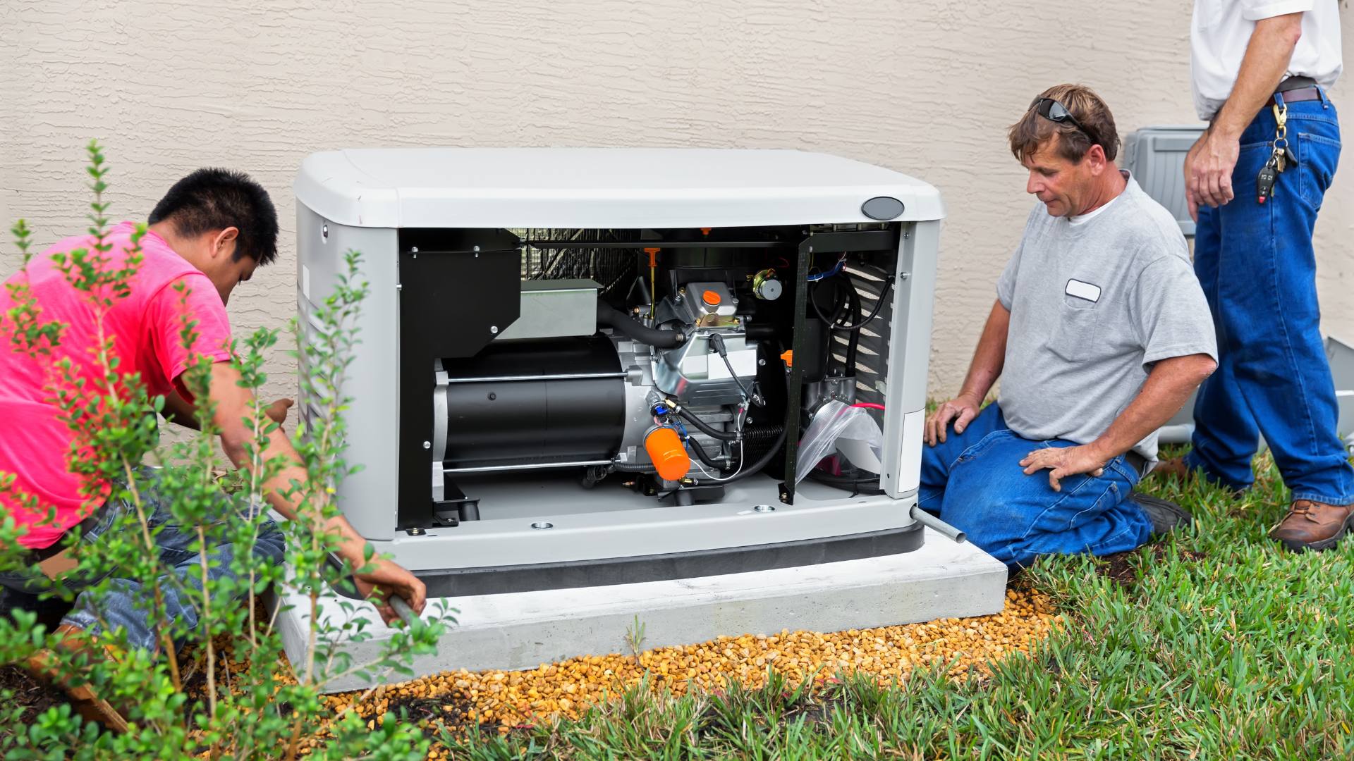 Standby generator paired with a transfer switch