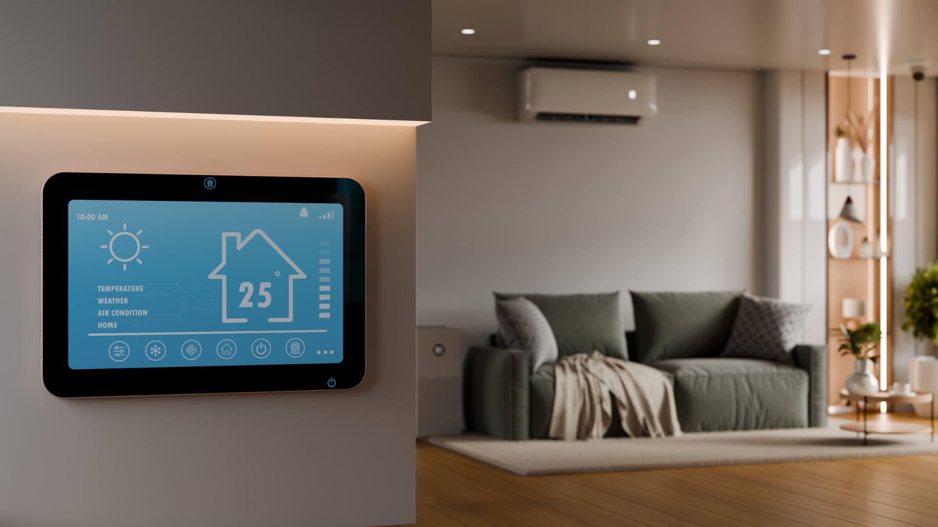 Smart home wall panel and lighting